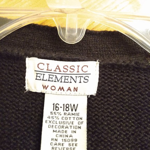 Classic Elements Christmas Holiday Cardigan Sweater 16-18 Woman Poinsettias - Picture 4 of 9